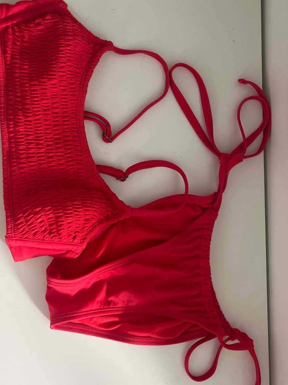 wild fable Bright Red Tie-Strap Bikini Top